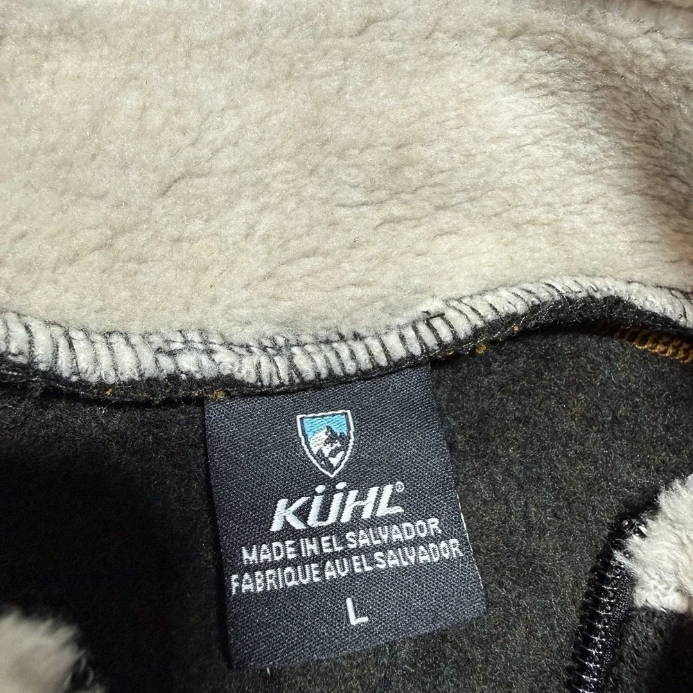 Kuhl Men's Alfpaca Fleece Brown 1/4 Zip Pullover Sweater Size‎ Large